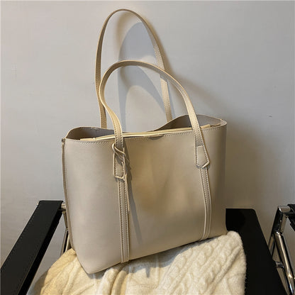 Autumn and winter large bags for women 2021 new Korean style trendy simple large-capacity soft leather tote bag casual versatile shoulder bag 