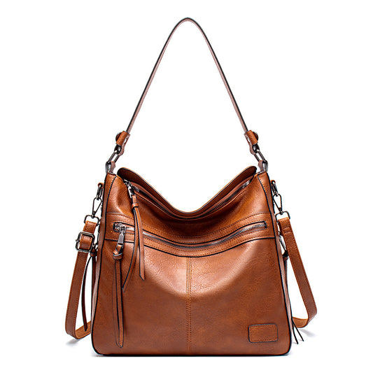 Cross-border bags, women's large-capacity tote bags, European and American simple portable shoulder bags, fashionable cross-body large bags, one-piece drop shipping