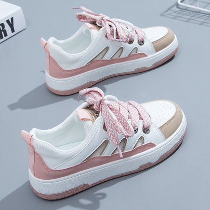 Small white shoes women's 2022 spring new board shoes students Korean version of women's shoes leather casual shoes spring and autumn explosion K3512 