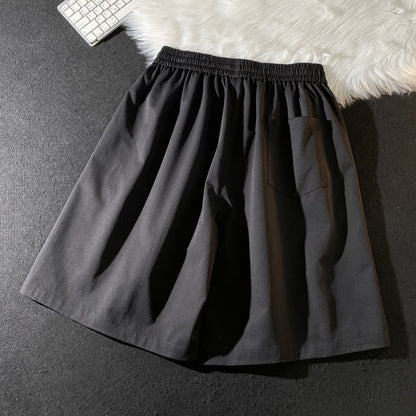 Summer new men's Korean version loose thin section breathable elastic solid color sports leisure five-point pants trendy couple shorts 