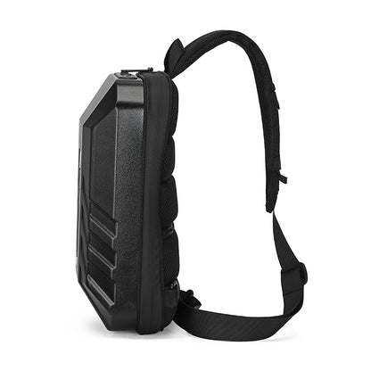 Ozuko trendy men's bag crossbody bag large capacity smart LED hard shell chest bag outdoor sports men's crossbody bag 