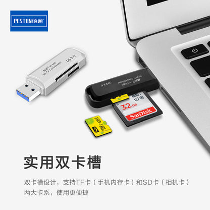 易劲YJ-668高速USB3.0相机TF单反SDXC内存卡micro SD二合一读卡器