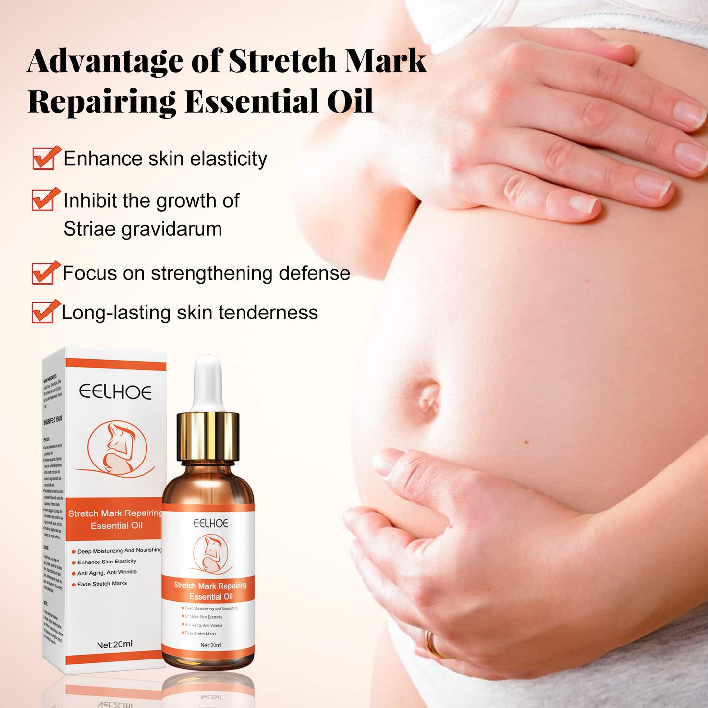 EELHOE Stretch Mark Repair and Removal Essential Oil for Pregnant Women Lifts and Firms Loose Lines and Removes Pregnancy Skin Care Essence 