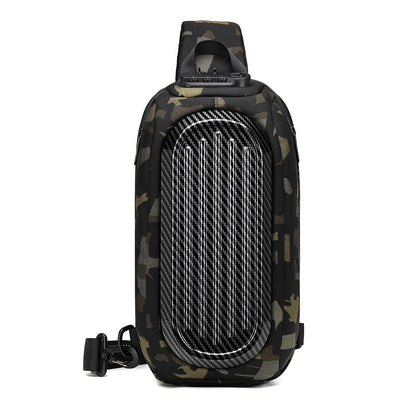 Ozuko's new anti-theft men's chest bag hard shell waterproof men's bag tactical chest bag men's crossbody chest bag 