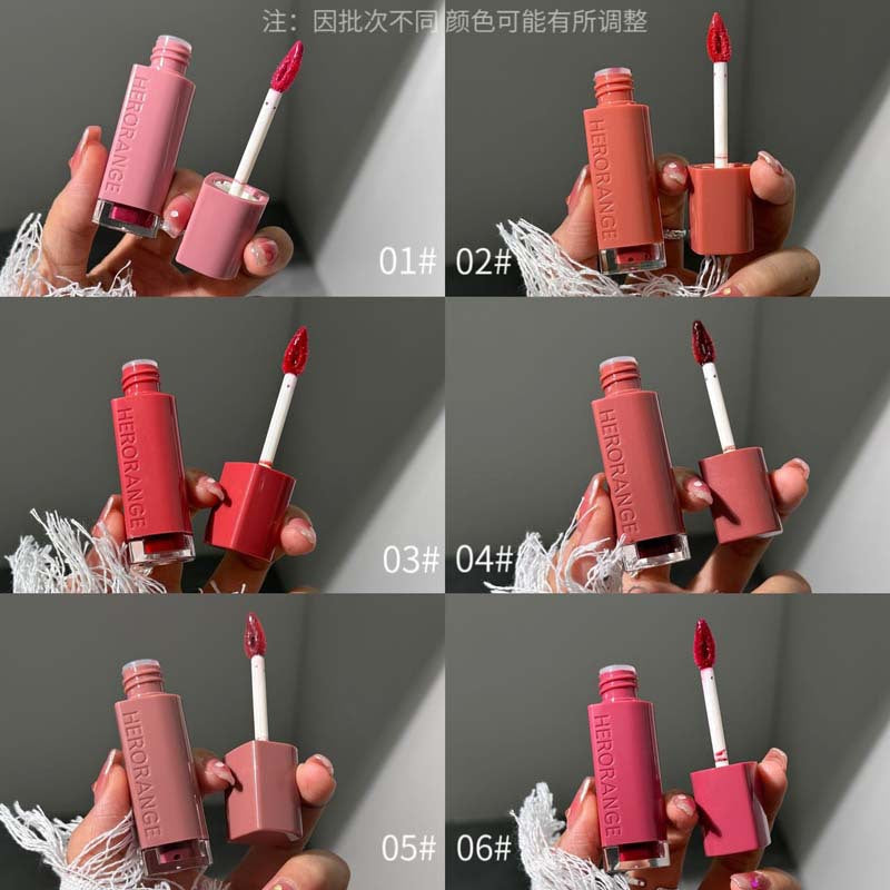 HERORANGE~water mirror gloss lip gloss lipstick cloud mirror water gloss glass lip gloss long-lasting hydrating pouty lips 