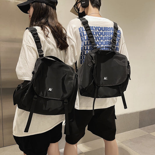 Work bag crossbody bag men's trendy brand Japanese hip-hop ins shoulder bag casual student trendy backpack women's shoulder bag 