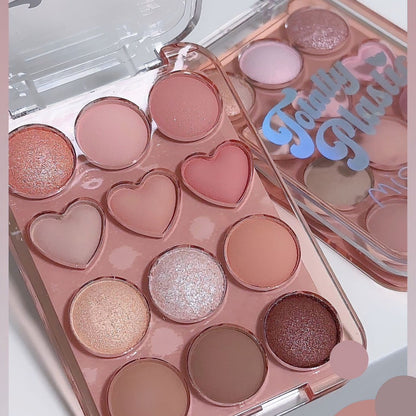 Makeup miss lara little love twelve color eye shadow palette pearlescent matte daily easy to carry solid powder factory 