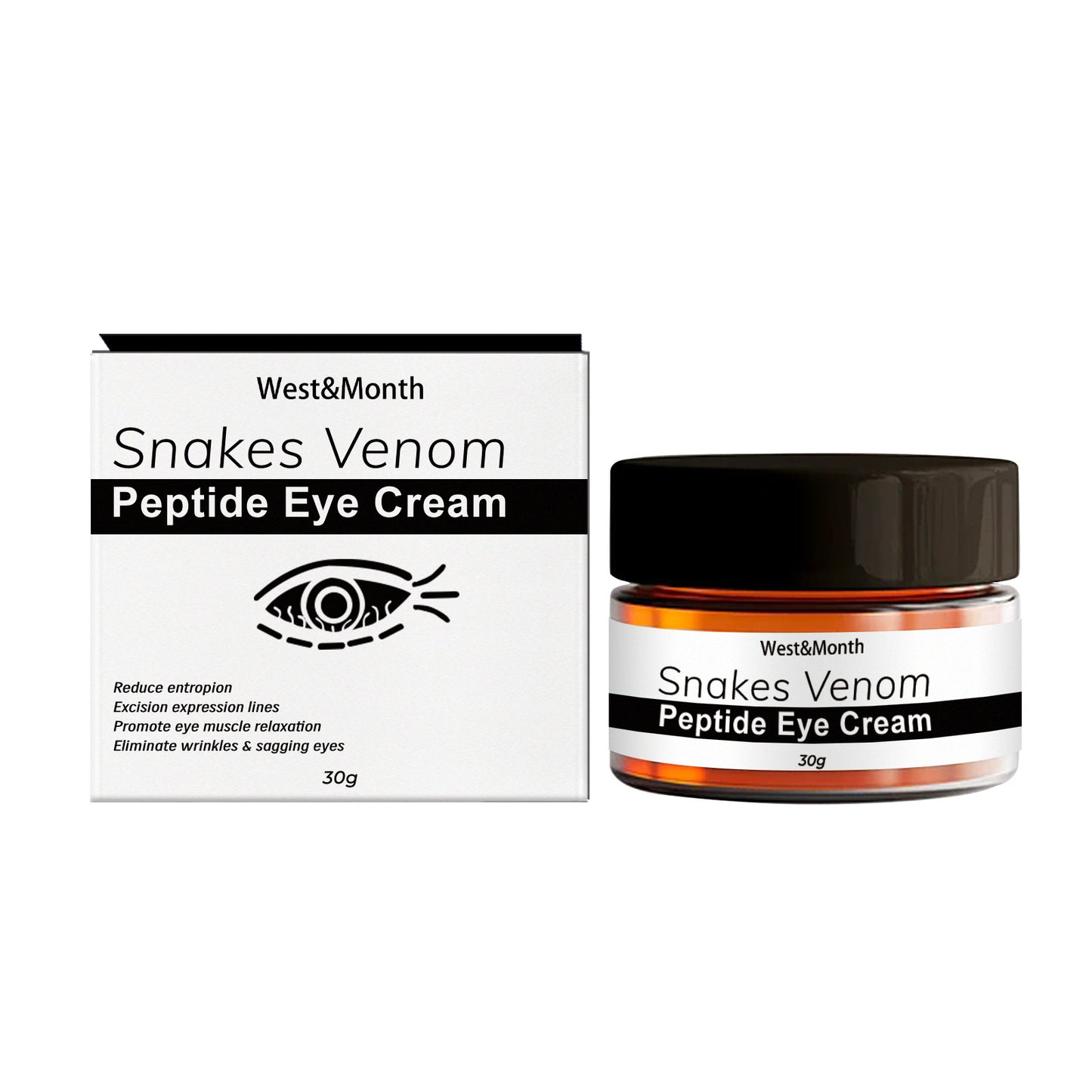 West&amp;Month Snake Venom Peptide Eye Cream fades eye bags and dark circles and tightens eye skin, hydrating anti-wrinkle eye cream 