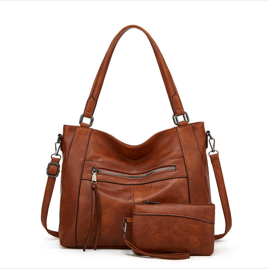 2023 autumn and winter new large bag for women, trendy European and American large-capacity tote bag, cross-body shoulder bag, handbag, soft leather women's bag 