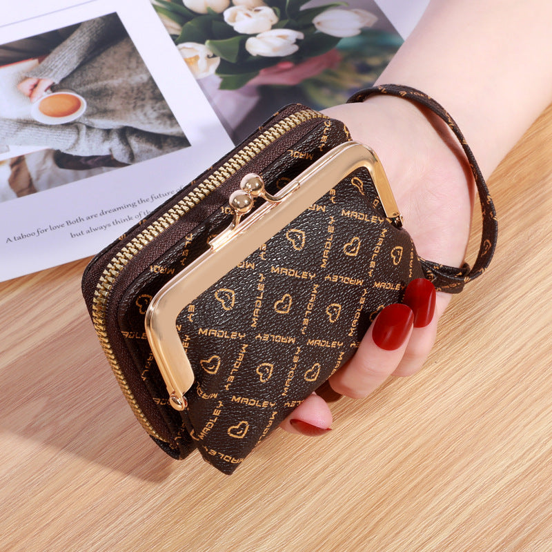 New Wallet Women s Fashion Wrist Strap Short Coin Purse Large Capacity Coin Clip Bag Multi Card Slot Card Holder Wallet 7 MART