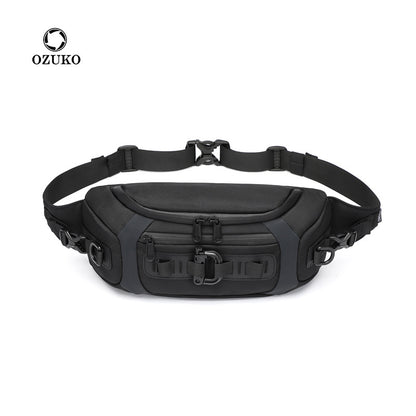 Ozuko sports mobile phone waist bag men's multi-functional chest bag tactical trendy brand men's small chest bag chest bag