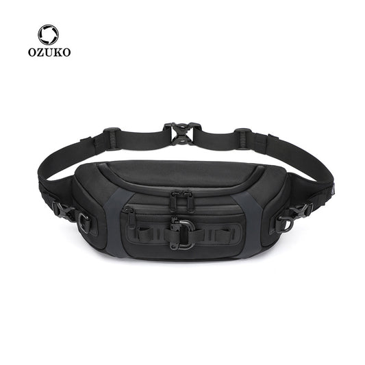 Ozuko sports mobile phone waist bag men's multi-functional chest bag tactical trendy brand men's small chest bag chest bag