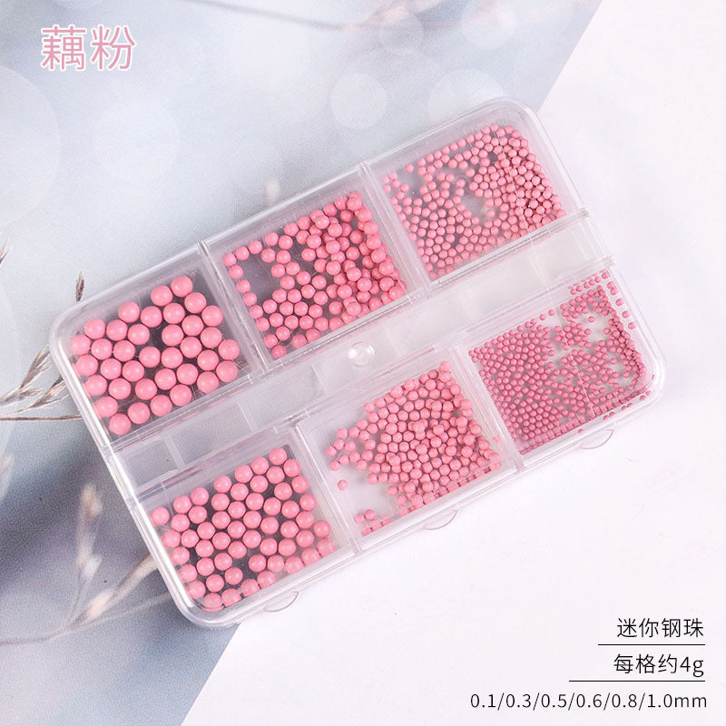 Nail Art Accessories Internet Celebrity 2023 New Mixed Pearl Flowers Flat Bottom Diamond Steel Beads Gold Foil as Nail Decorations 