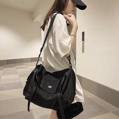 Work bag crossbody bag men's trendy brand Japanese hip-hop ins shoulder bag casual student trendy backpack women's shoulder bag 