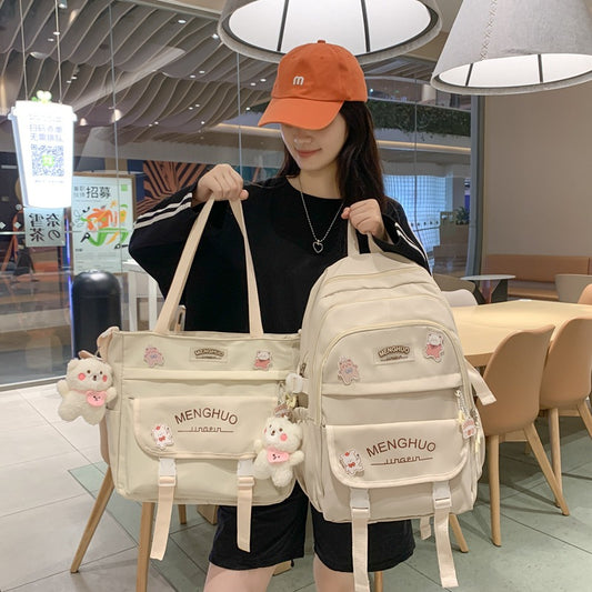 Middle school student schoolbag female junior high school student high school large capacity college student backpack Klein blue backpack male ins trend 