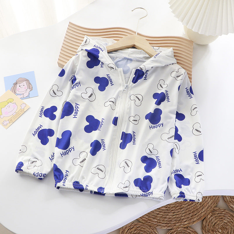 Douyin hot style summer children's sunscreen clothing ultra-thin breathable boys and girls skin clothing beach sunscreen clothing manufacturers 