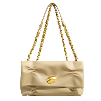 Underarm bag 2023 new pleated chain high-end women's bag niche bag design simple shoulder crossbody bag wholesale 