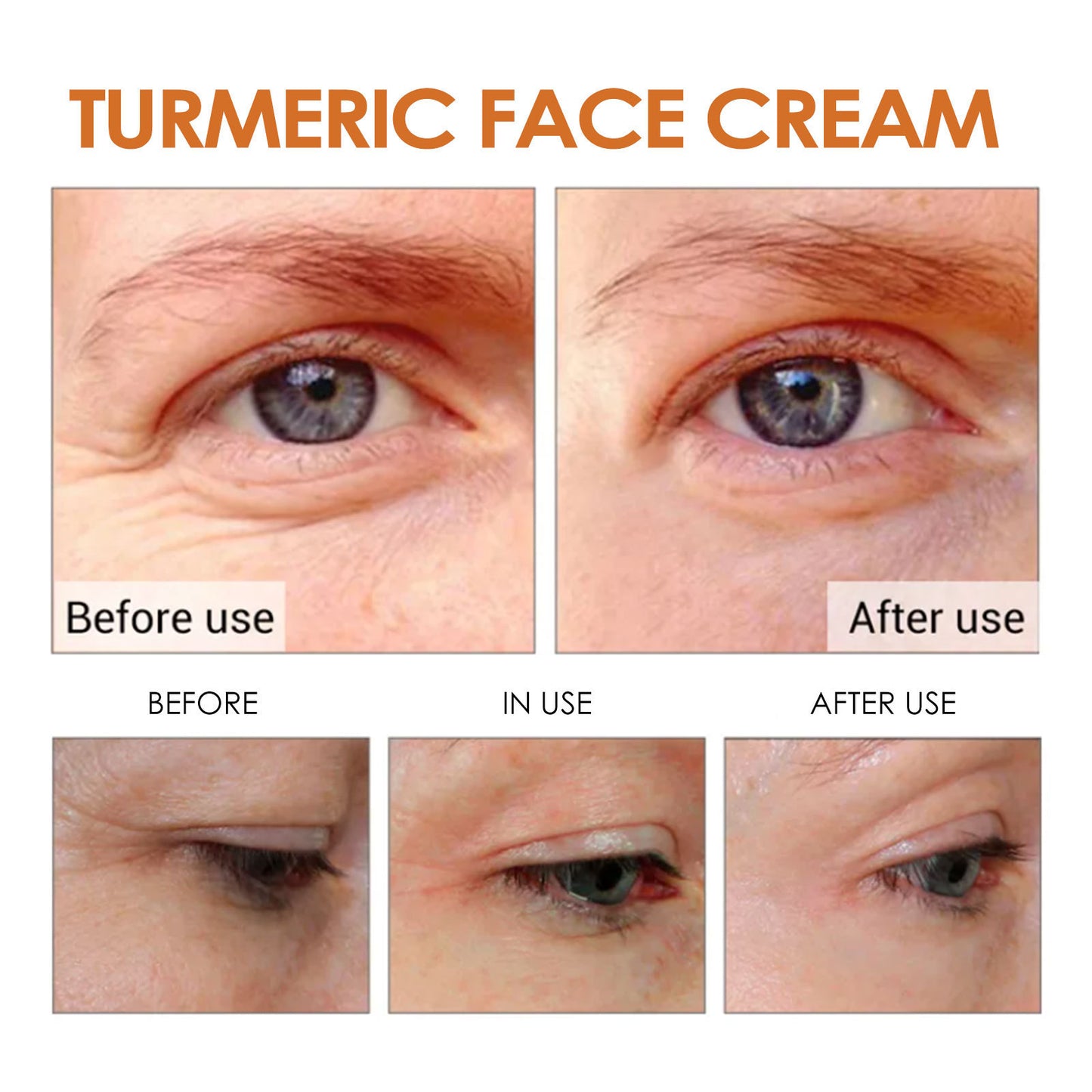EELHOE Turmeric Cream Nourishes and Replenishes Facial Wrinkles, Softens Cutin, Firms Skin, Anti-Wrinkle Cream 