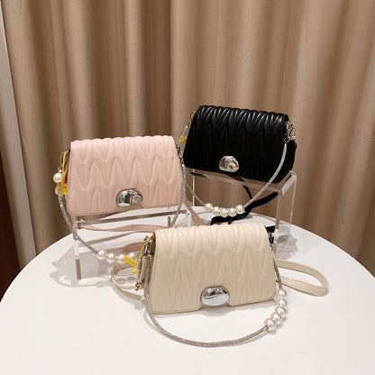 Bags for women 2023 new handbags Korean style fashion rhombus bag chain shoulder bag Miao pleated bag crossbody bag for women 