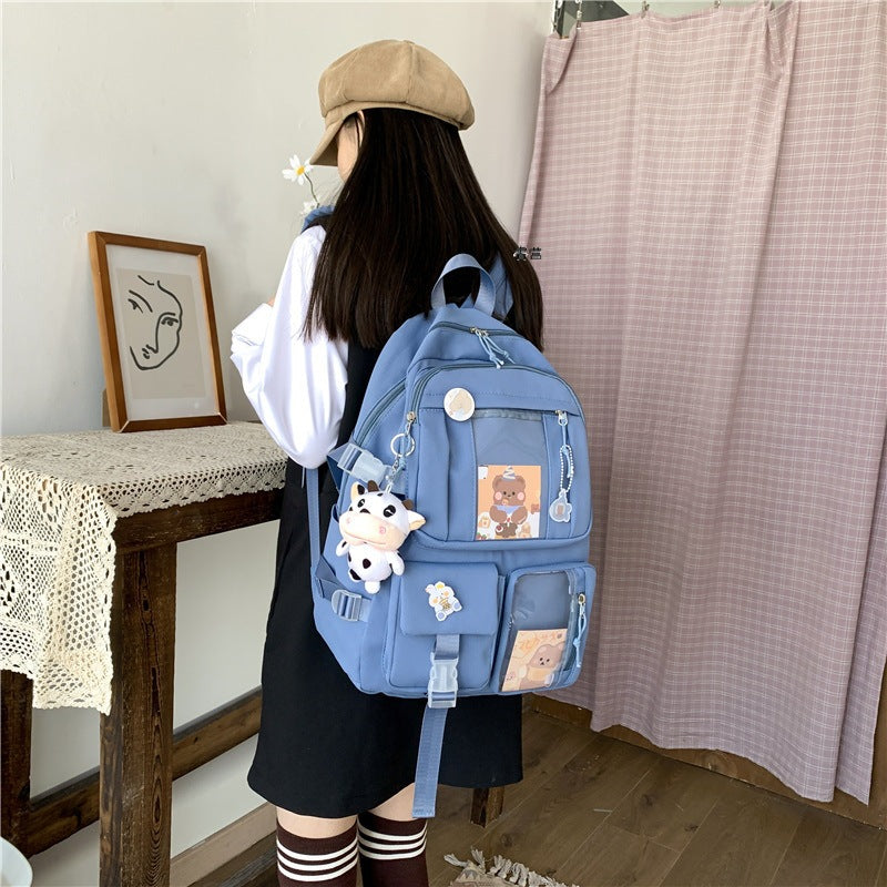 Japanese Harajuku schoolbag female Korean version high school college student junior high school student backpack cute girly heart primary school student backpack 