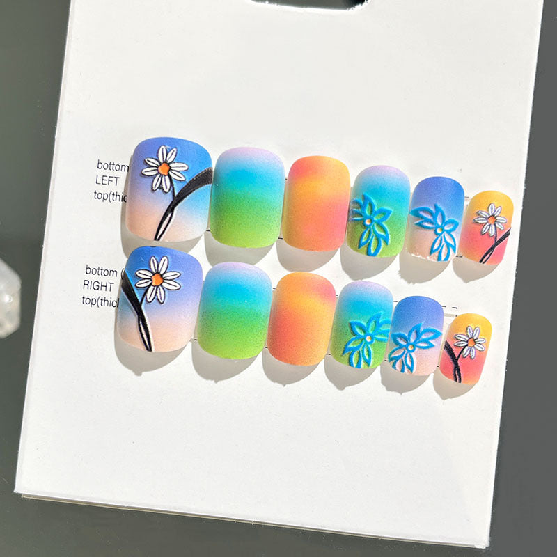 Wearable manicure finished nail patches for adults short bridal style embossed nude color 2023 new nail patches 