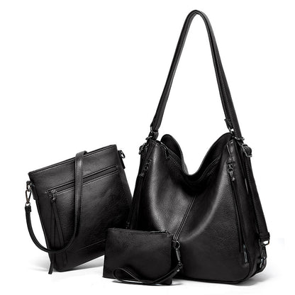 Manufacturer cross-border women's bag new style 2023 European and American fashion shoulder bag three-piece set tote bag trend crossbody backpack bag 