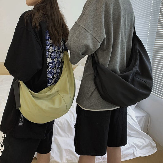 Canvas Messenger Bag Work Bag Women's Dumpling Bag Black Functional Large Capacity Casual Shoulder Bag Backpack Men's Bag 