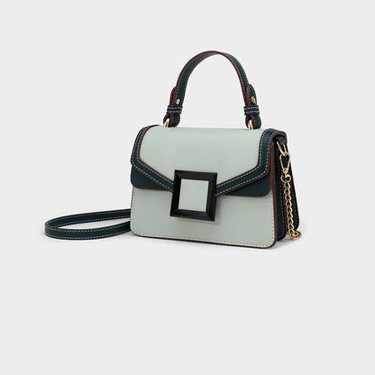 Contrast color square buckle chain bag for women 2023 new fashion handbag for women single shoulder crossbody bag wholesale handbag 