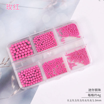 Nail Art Accessories Internet Celebrity 2023 New Mixed Pearl Flowers Flat Bottom Diamond Steel Beads Gold Foil as Nail Decorations 
