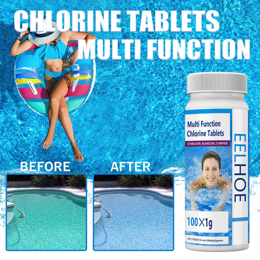EELHOE swimming pool effervescent chlorine tablets water quality cleaning algaecide clean water effervescent tablets remove green water decontamination 