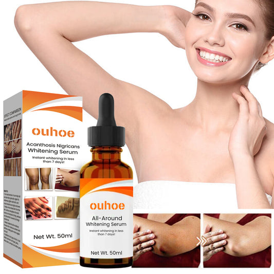 OUHOE Black Acanthosis Whitening Essence သည် လက်မောင်းအောက် တံတောင်ဆစ် ဒူးဆစ်များကို ညိုမဲစေပြီး အသားအရေကို တောက်ပစေသော Essence 