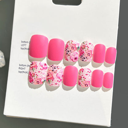 Wearable manicure finished nail patches for adults short bridal style embossed nude color 2023 new nail patches 