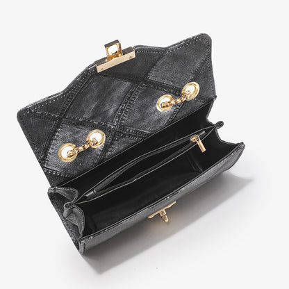 ladies bag fashionable gradient chain small square bag fashionable lock rhombus embossed crossbody women's bag dropshipping 
