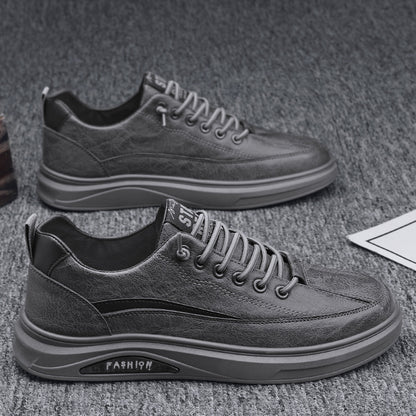 Men's board shoes 2023 new shoes men's casual leather shoes men's board shoes black non-slip chef labor insurance trendy shoes