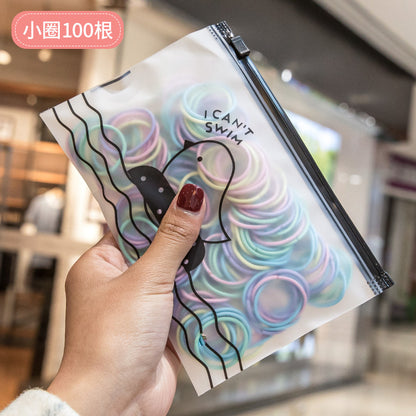 Simple children's hair accessories do not wrap hair baby hair ring Korean version simple rubber band girls color basic hair rope headdress 