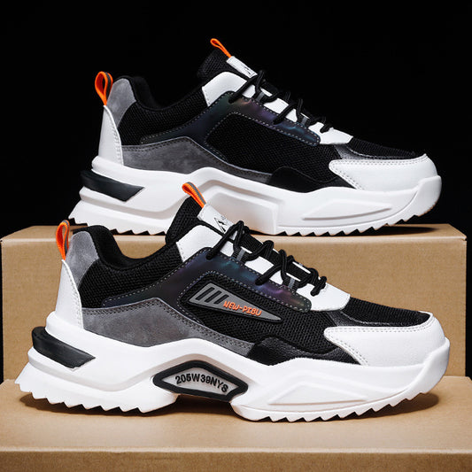 Spring men's shoes new sports and leisure shoes men's breathable Korean version trendy all-match mesh shoes male students trendy shoes 