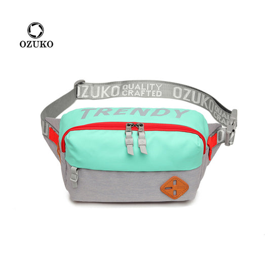 Ozuko's new sports crossbody waist bag, Korean style waterproof crossbody bag, trendy men's multifunctional trendy chest bag for men 