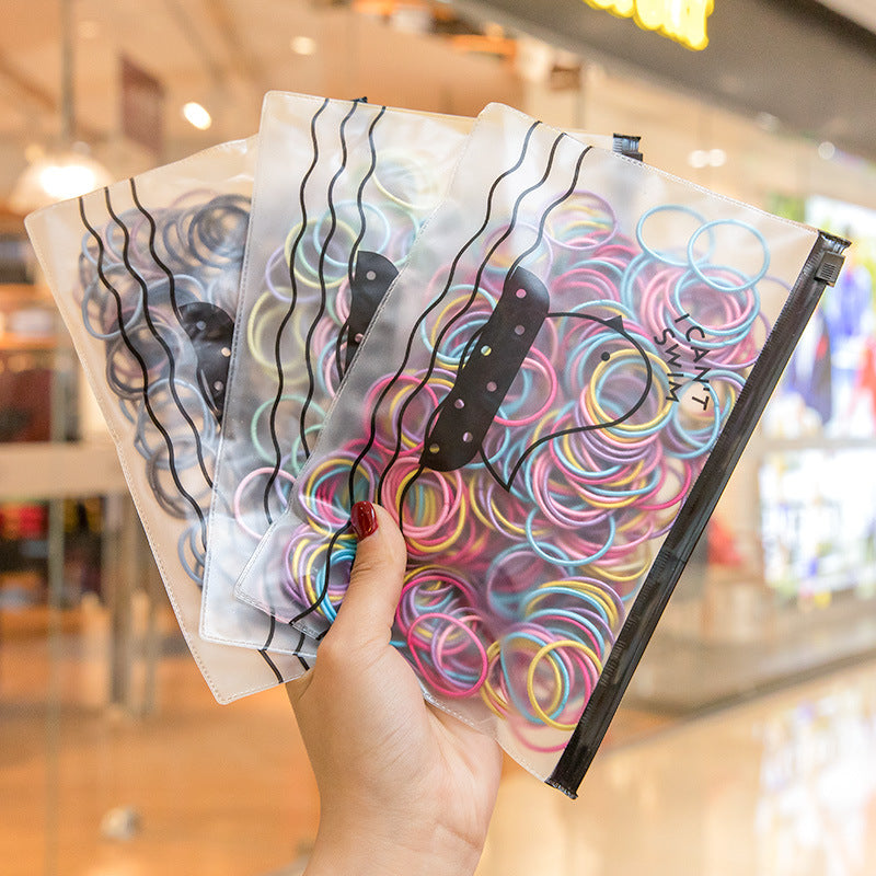 Simple children's hair accessories do not wrap hair baby hair ring Korean version simple rubber band girls color basic hair rope headdress 