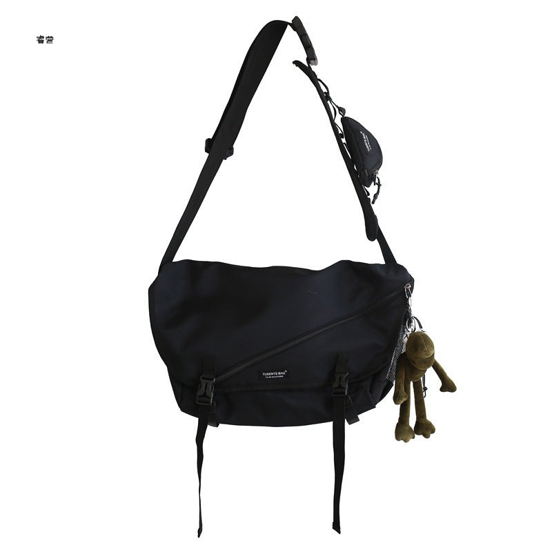 One-shoulder crossbody bag men's trendy messenger bag Japanese large-capacity workwear student Harajuku casual ins women's shoulder bag 