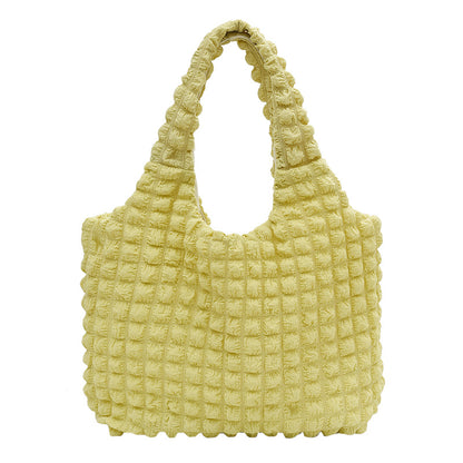 Korean ins girly style cloud puff flower shoulder bag women 2023 new summer canvas simple handbag 