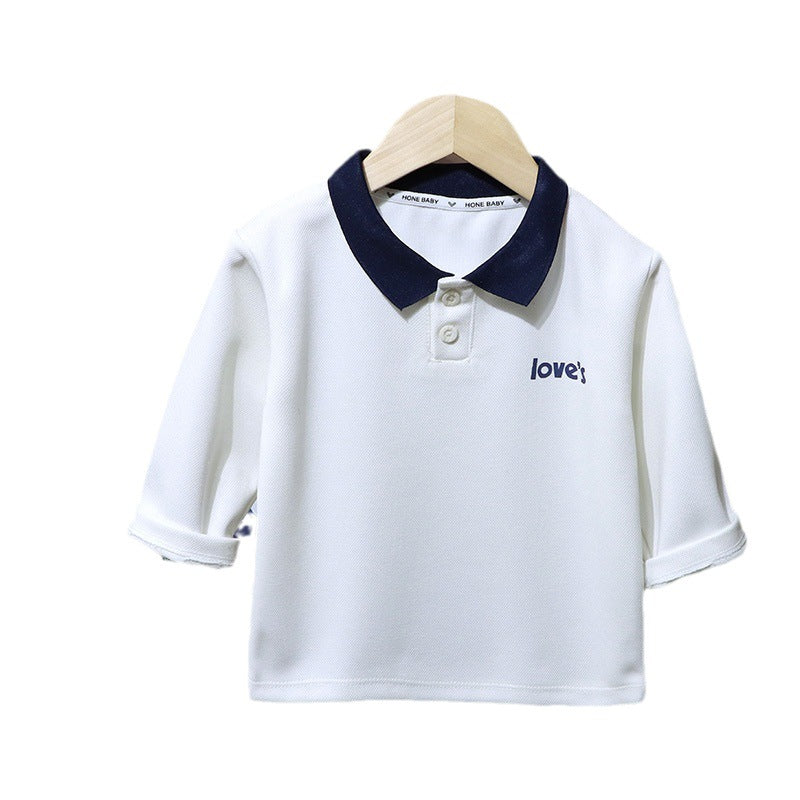 儿童polo衫女童外穿打底男童polo领上衣男童t恤宝宝衣服服服批发