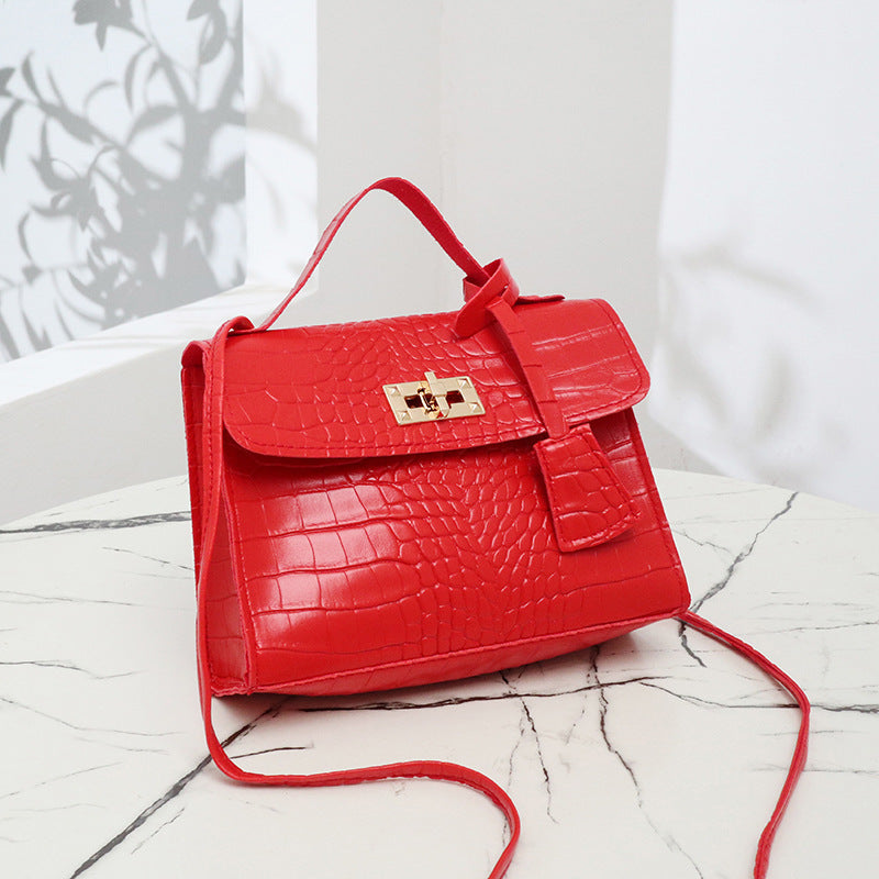 鳄鱼纹小方包2022ladies handbag外贸小包批发休闲户外单肩凯莉包