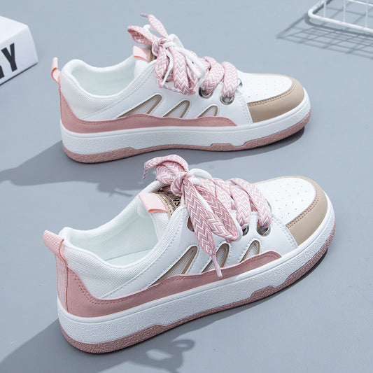 Small white shoes women's 2022 spring new board shoes students Korean version of women's shoes leather casual shoes spring and autumn explosion K3512 