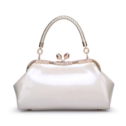 Factory direct sales 2023 fashion patent leather handbag women's bag single shoulder cross-body bridal bag dinner lady bag wedding bag 