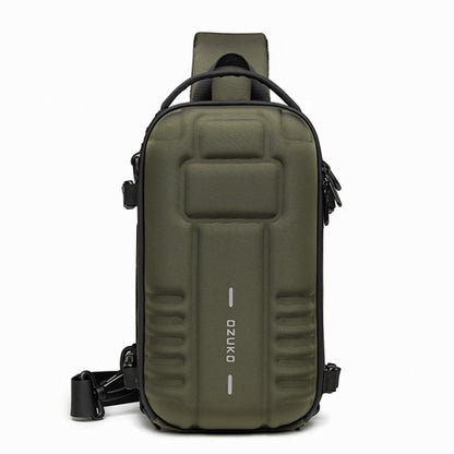 Ozuko's new hard shell chest bag men's sport functional men's shoulder bag outdoor tactical men's bag crossbody bag