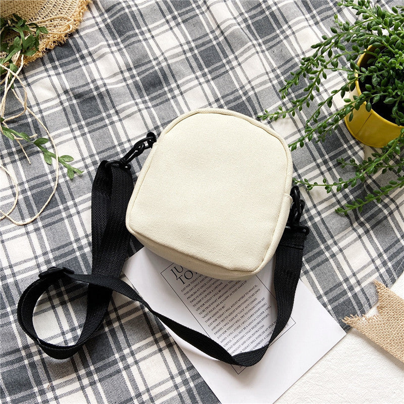 Korean style canvas bag women's crossbody bag small bag cute student backpack 2021 new trendy student Harajuku shoulder bag