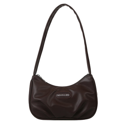 Niche texture silver bag for women 2023 new summer shoulder crossbody bag high-end pleated armpit crescent bag 
