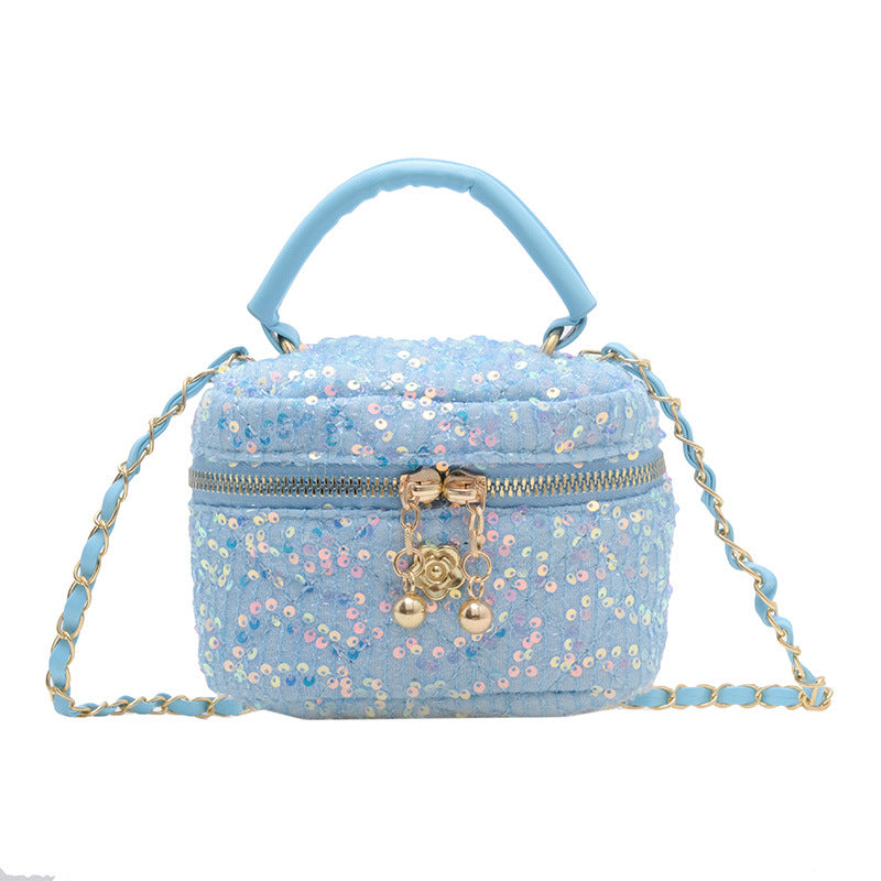 Diamond children's bag, high-end parent-child handbag, fashionable and personalized girl's cross-body bag, small fragrant sequined backpack 