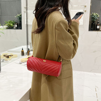 圆筒包韩版女士小包 2022时尚bags 新款简约女包小众设计绣花女包