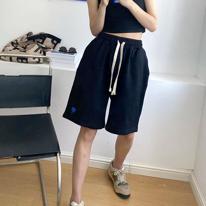 ader 初夏新款2023爱心系列松紧短裤五分休闲裤男女同款韩国潮牌